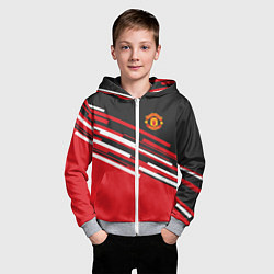 Толстовка на молнии детская Man UTD FC: Sport Line 2018, цвет: 3D-меланж — фото 2