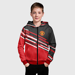 Толстовка на молнии детская Man UTD FC: Sport Line 2018, цвет: 3D-красный — фото 2