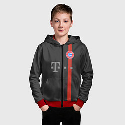 Толстовка на молнии детская Bayern FC: Black 2018, цвет: 3D-красный — фото 2