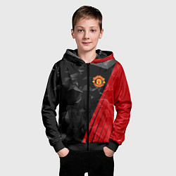 Толстовка на молнии детская FC Manchester United: Abstract, цвет: 3D-черный — фото 2