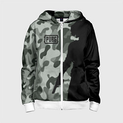 Толстовка на молнии детская PUBG: Camo Shadow, цвет: 3D-белый