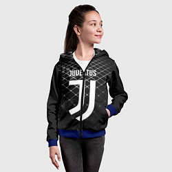 Толстовка на молнии детская FC Juventus: Black Lines, цвет: 3D-синий — фото 2