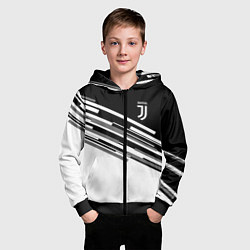 Толстовка на молнии детская FC Juventus: B&W Line, цвет: 3D-черный — фото 2