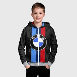 Толстовка на молнии детская BMW SPORT, цвет: 3D-меланж — фото 2