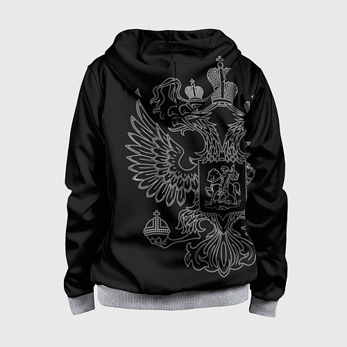 Детская толстовка на молнии Подводник: герб РФ / 3D-Меланж – фото 2