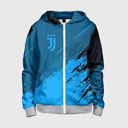 Толстовка на молнии детская FC Juventus: Blue Original, цвет: 3D-меланж