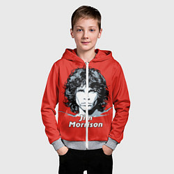 Толстовка на молнии детская Jim Morrison, цвет: 3D-меланж — фото 2