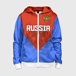 Детская толстовка на молнии Russia Red & Blue