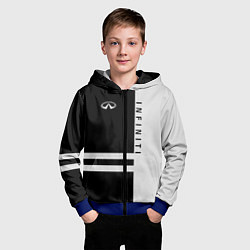 Толстовка на молнии детская Infiniti: B&W Lines, цвет: 3D-синий — фото 2