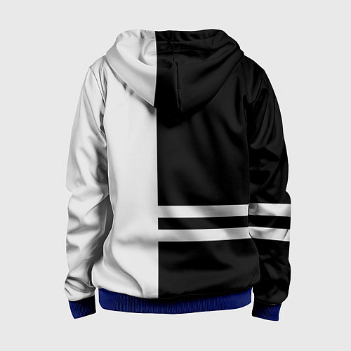 Детская толстовка на молнии Infiniti: B&W Lines / 3D-Синий – фото 2