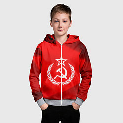 Толстовка на молнии детская Патриот СССР, цвет: 3D-меланж — фото 2