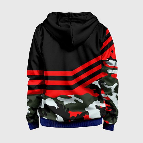 Детская толстовка на молнии Полиция: Камуфляж / 3D-Синий – фото 2