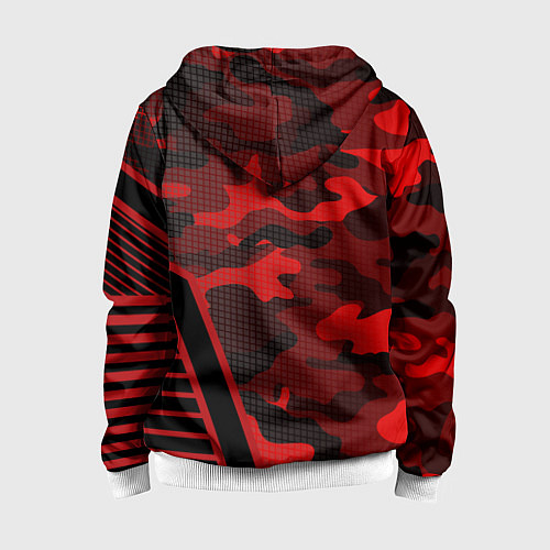 Детская толстовка на молнии CS:GO Red Camo / 3D-Белый – фото 2