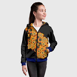 Толстовка на молнии детская Славянская роспись, цвет: 3D-синий — фото 2