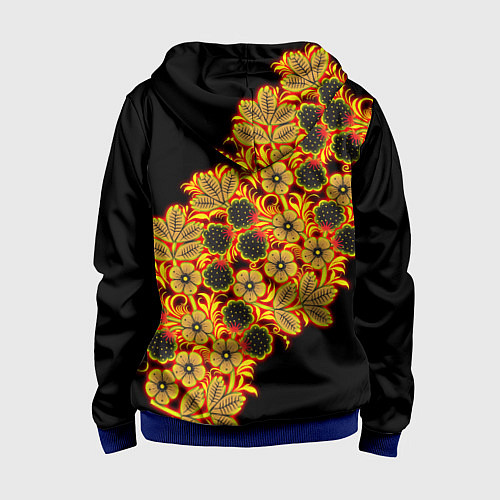 Детская толстовка на молнии Славянская роспись / 3D-Синий – фото 2