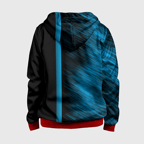 Детская толстовка на молнии Chrysler синие полосы / 3D-Красный – фото 2