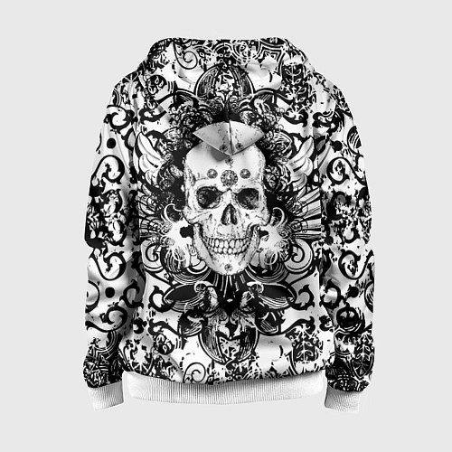 Детская толстовка на молнии Grunge Skull / 3D-Белый – фото 2