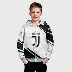 Толстовка на молнии детская Juventus, цвет: 3D-меланж — фото 2