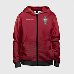 Детская толстовка на молнии Сборная Португалии соты сетка