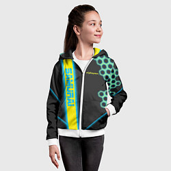 Толстовка на молнии детская Cyberpunk 2077: Samurai, цвет: 3D-белый — фото 2