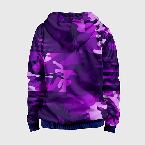 Детская толстовка на молнии Fitness: Camo Violet / 3D-Синий – фото 2