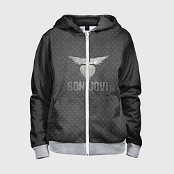 Толстовка на молнии детская Bon Jovi: Metallic Style, цвет: 3D-меланж