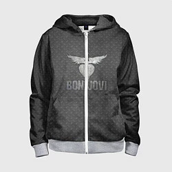 Толстовка на молнии детская Bon Jovi: Metallic Style, цвет: 3D-меланж