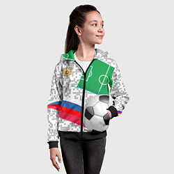 Толстовка на молнии детская Русский футбол, цвет: 3D-черный — фото 2