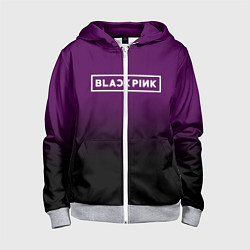 Детская толстовка на молнии Black Pink: Violet Gradient