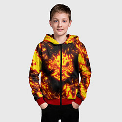 Толстовка на молнии детская Cyberpunk 2077: FIRE SAMURAI, цвет: 3D-красный — фото 2