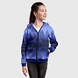 Толстовка на молнии детская Firewatch Mountains, цвет: 3D-синий — фото 2