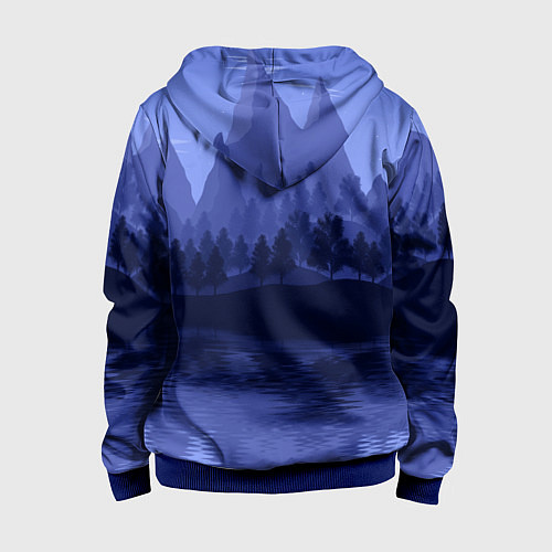 Детская толстовка на молнии Firewatch Mountains / 3D-Синий – фото 2