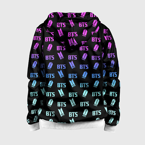 Детская толстовка на молнии BTS: Neon Gradient / 3D-Белый – фото 2