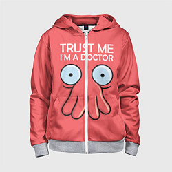 Толстовка на молнии детская Trust Me I'm a Doctor, цвет: 3D-меланж