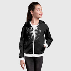 Толстовка на молнии детская Хэллоуинский скелет, цвет: 3D-белый — фото 2