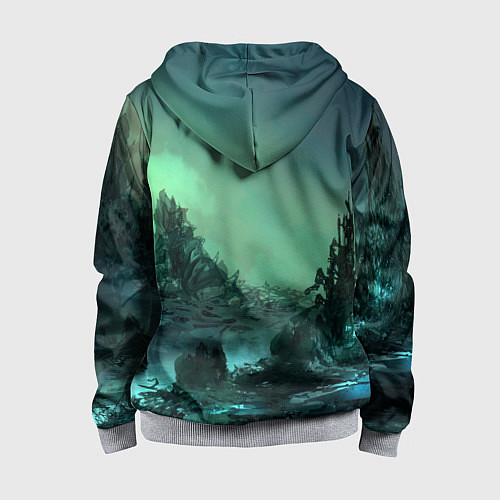 Детская толстовка на молнии SKYRIM / 3D-Меланж – фото 2