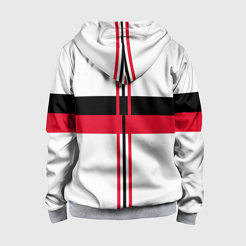 Детская толстовка на молнии AC Milan: White Form / 3D-Меланж – фото 2