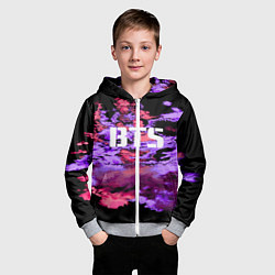 Толстовка на молнии детская BTS: Black & Pink, цвет: 3D-меланж — фото 2