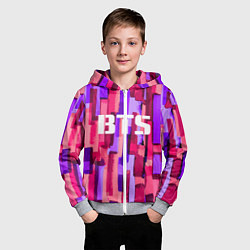 Толстовка на молнии детская BTS: Pink Colour, цвет: 3D-меланж — фото 2