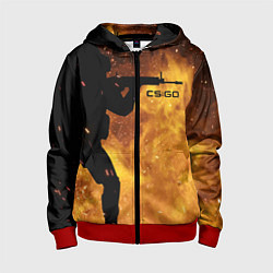 Толстовка на молнии детская CS:GO Dark Fire, цвет: 3D-красный