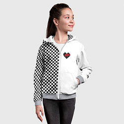 Толстовка на молнии детская ФРЕНДЗОНА: Шахматы, цвет: 3D-меланж — фото 2