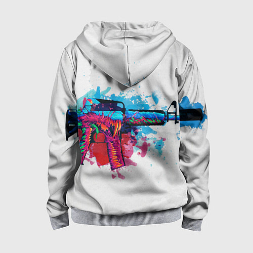 Детская толстовка на молнии CS:GO Hyper Beast M16 / 3D-Меланж – фото 2