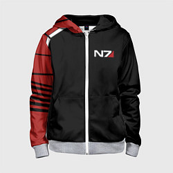 Толстовка на молнии детская MASS EFFECT N7, цвет: 3D-меланж