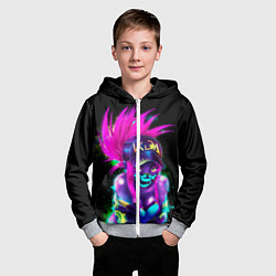 Толстовка на молнии детская KDA Akali, цвет: 3D-меланж — фото 2
