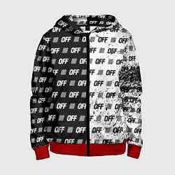 Толстовка на молнии детская Off-White: Black & White, цвет: 3D-красный