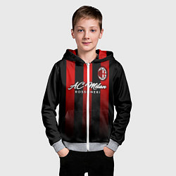 Толстовка на молнии детская AC Milan, цвет: 3D-меланж — фото 2