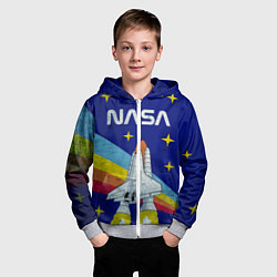 Толстовка на молнии детская NASA: Magic Space, цвет: 3D-меланж — фото 2