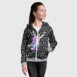 Толстовка на молнии детская Marshmello x Llama, цвет: 3D-меланж — фото 2