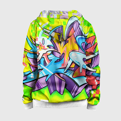 Детская толстовка на молнии Неоновая кислота / 3D-Белый – фото 2