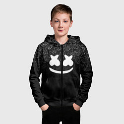 Толстовка на молнии детская Marshmello Black, цвет: 3D-черный — фото 2